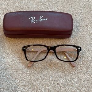 Ray-Ban RB1531 3580 Eyeglass Frames Girls Kids Dark Brown/Blk Pink 48 16 130